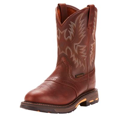 Ariat Workhog Pull-on Koyu Bakır Iş Ayakkabıları Erkek (40187-096)